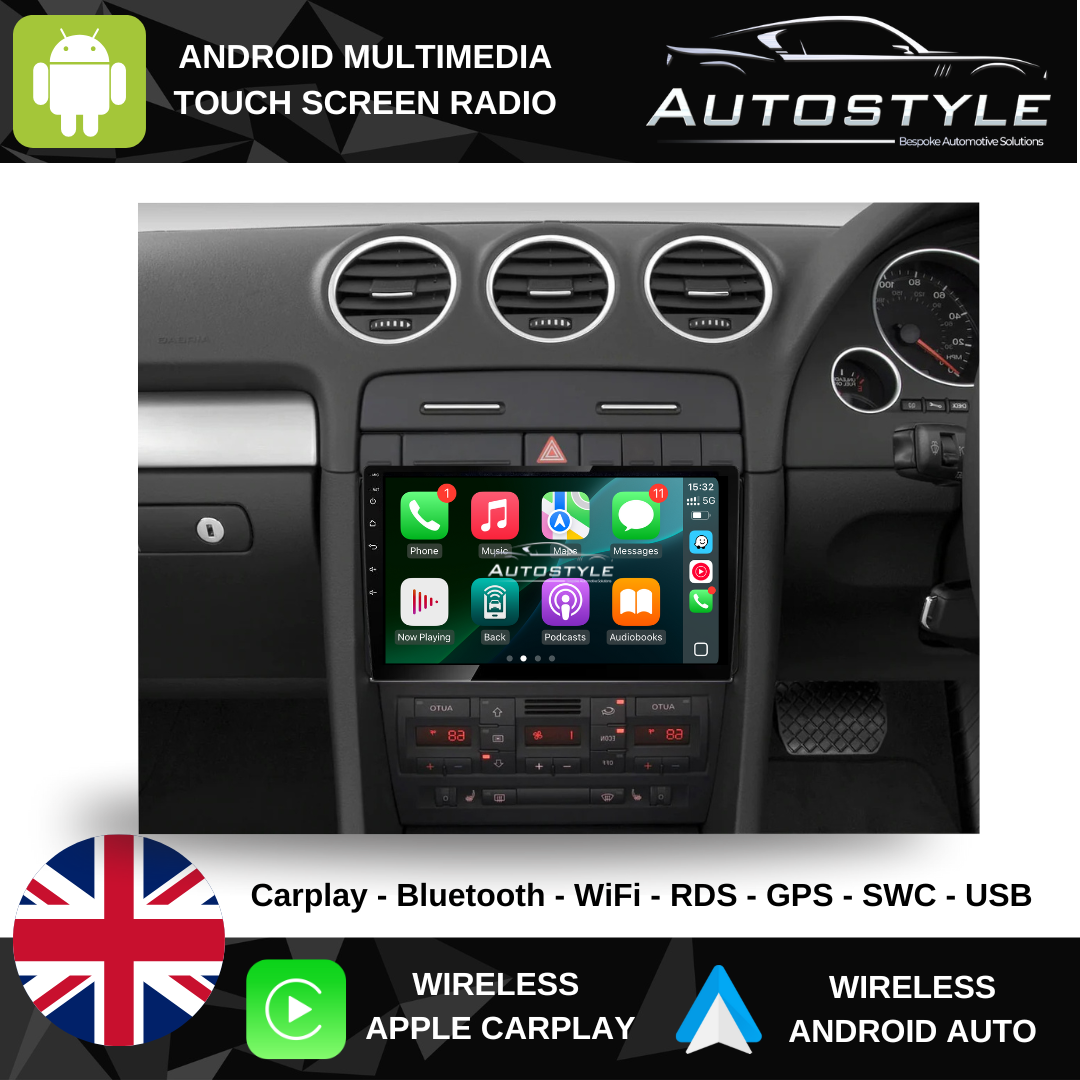 Audi A4 / Seat Exeo Apple Carplay / Android Auto 9" Stereo Upgrade (2002-12)
