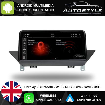 BMW X1 E84 (2009-2015) CIC iDrive Apple CarPlay Android Auto 10.25" Touch Screen