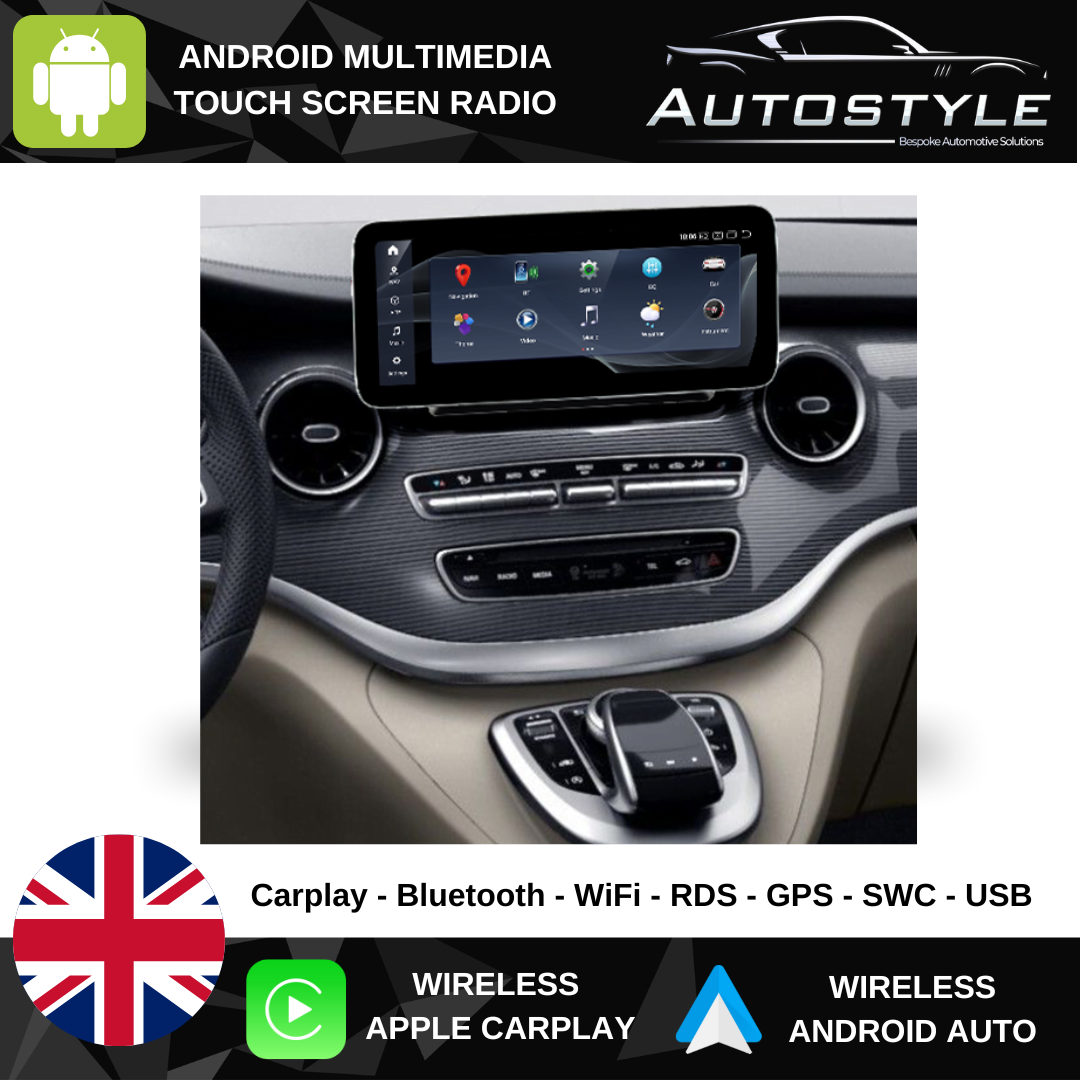 Mercedes-Benz V Class W447 Vito Apple CarPlay Android Auto 10.25" Touch Screen