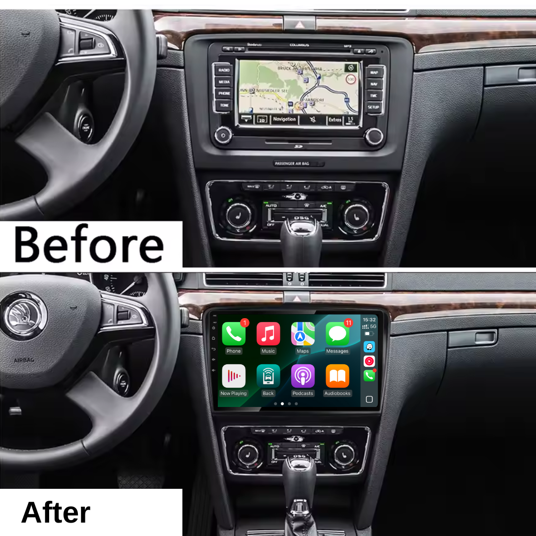 Skoda superb 2 / B6 Apple Carplay / Android Auto 9" Stereo Upgrade 2008-2015