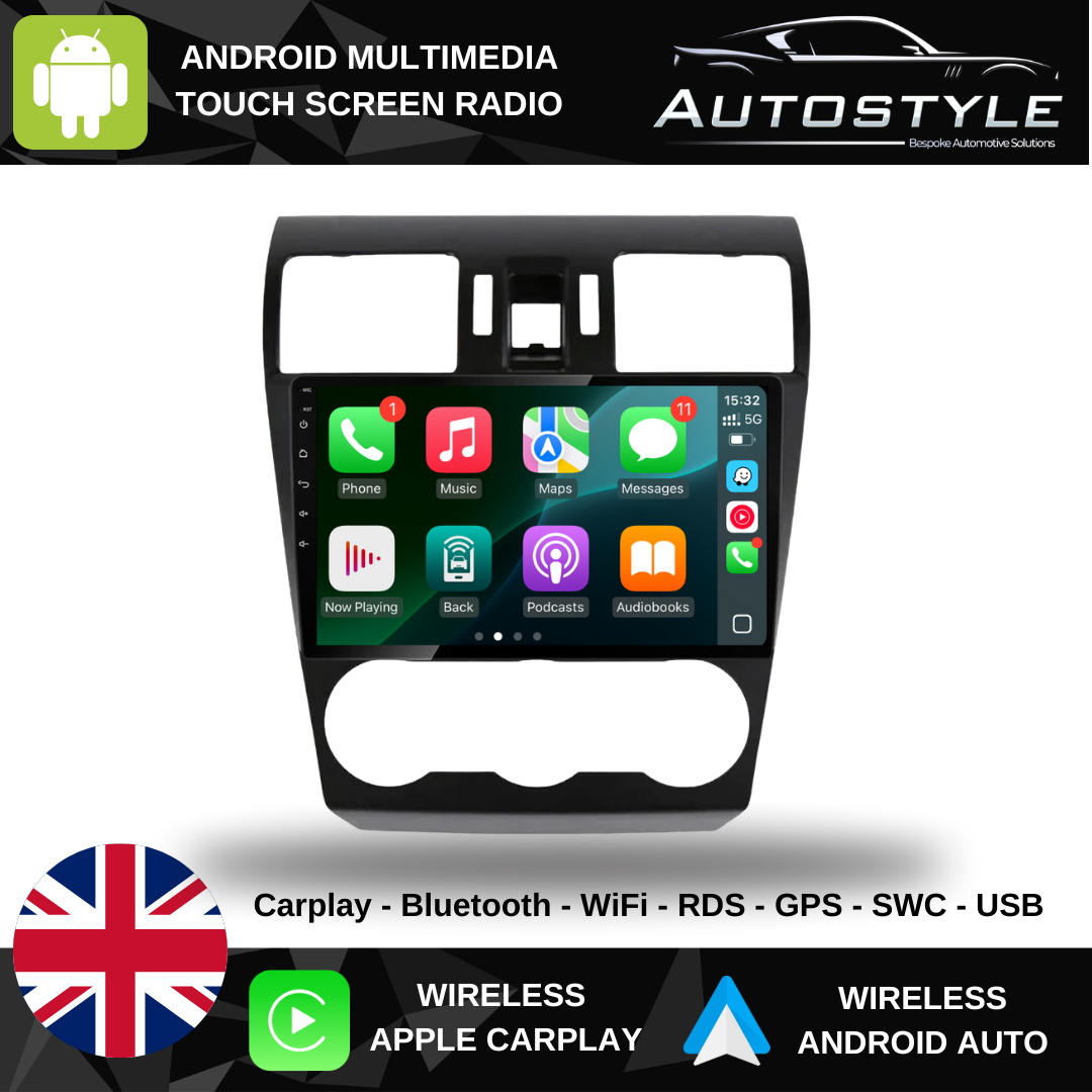 Subaru Forester 4 SJ Impreza XV WRX Apple Carplay / Android Auto 9" Stereo Upgrade RHD 2015-19