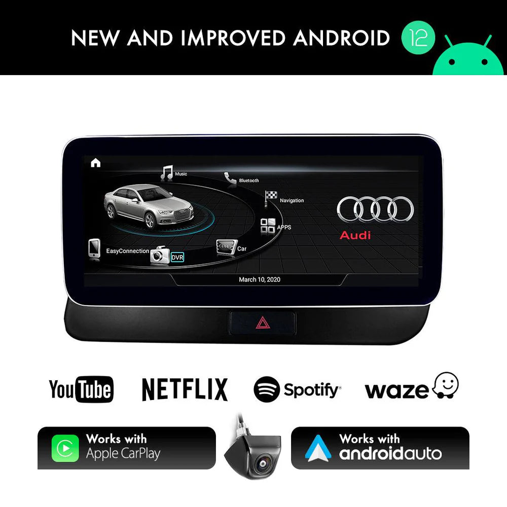 Audi Q3 Apple CarPlay Android Auto 10.25" Touch Screen Upgrade (2010-2015)