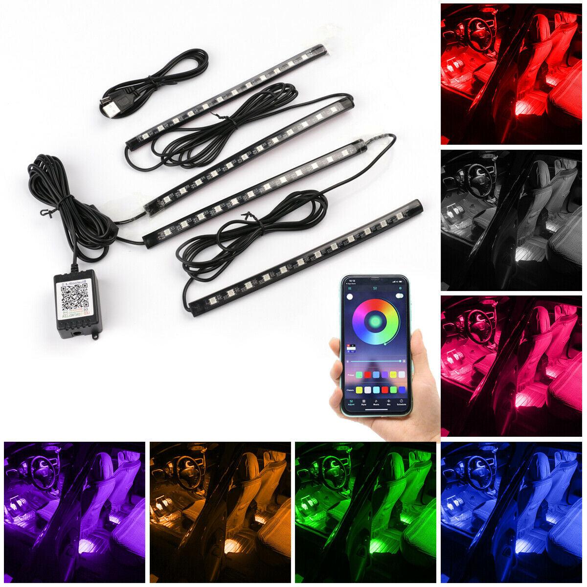 Car Interior Footwell LED Strip Lights RGB Multicolour App Controlled Atmosphere Lamp - AUTOSTYLE UK