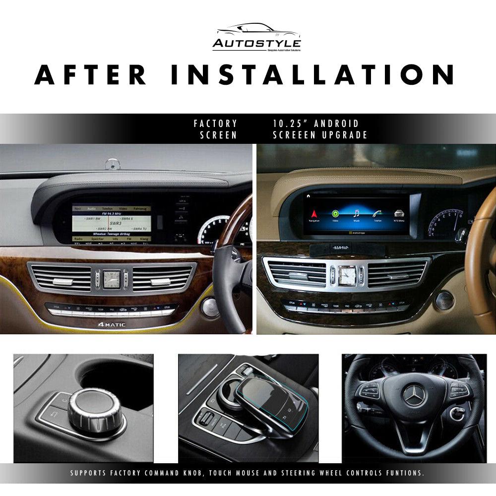 Mercedes-Benz S Class W221 (2005-2013) 10.25" Android Screen Upgrade and Wireless Apple CarPlay RHD - AUTOSTYLE UK