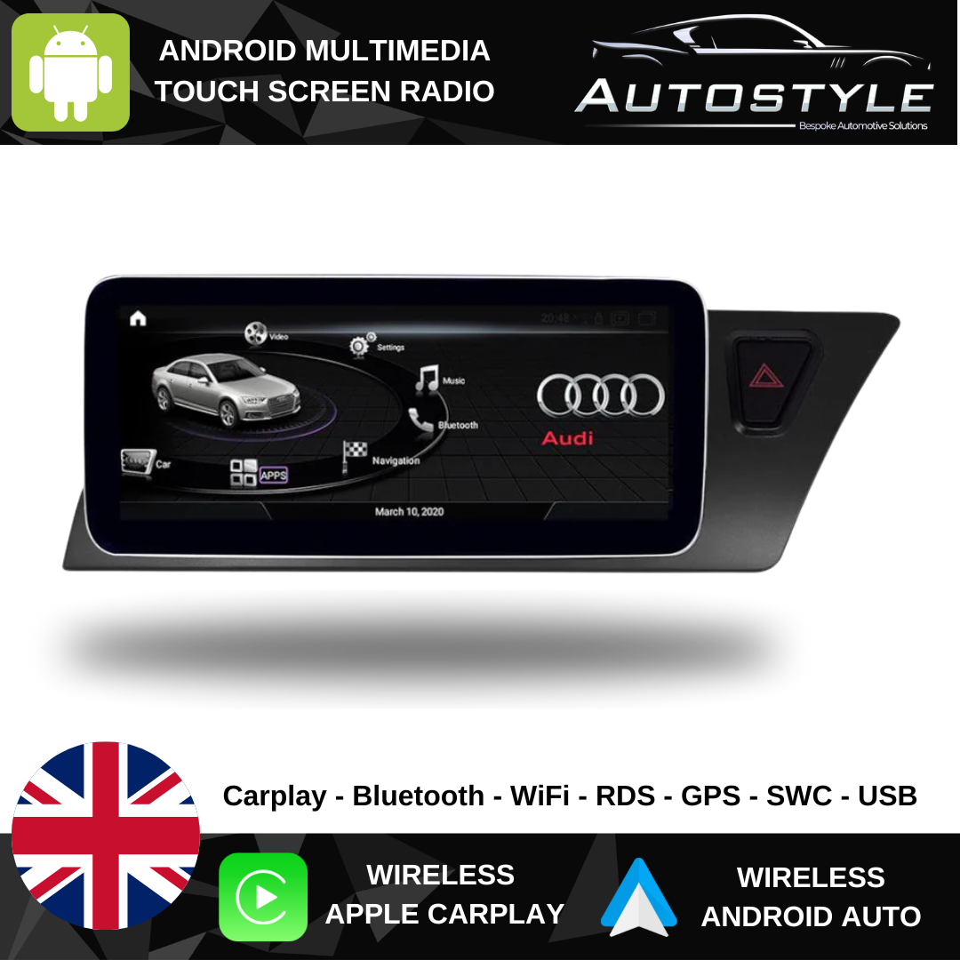 Audi A4 (2008-2016) B8 Apple CarPlay Android Auto 10.25" Touch Screen RHD