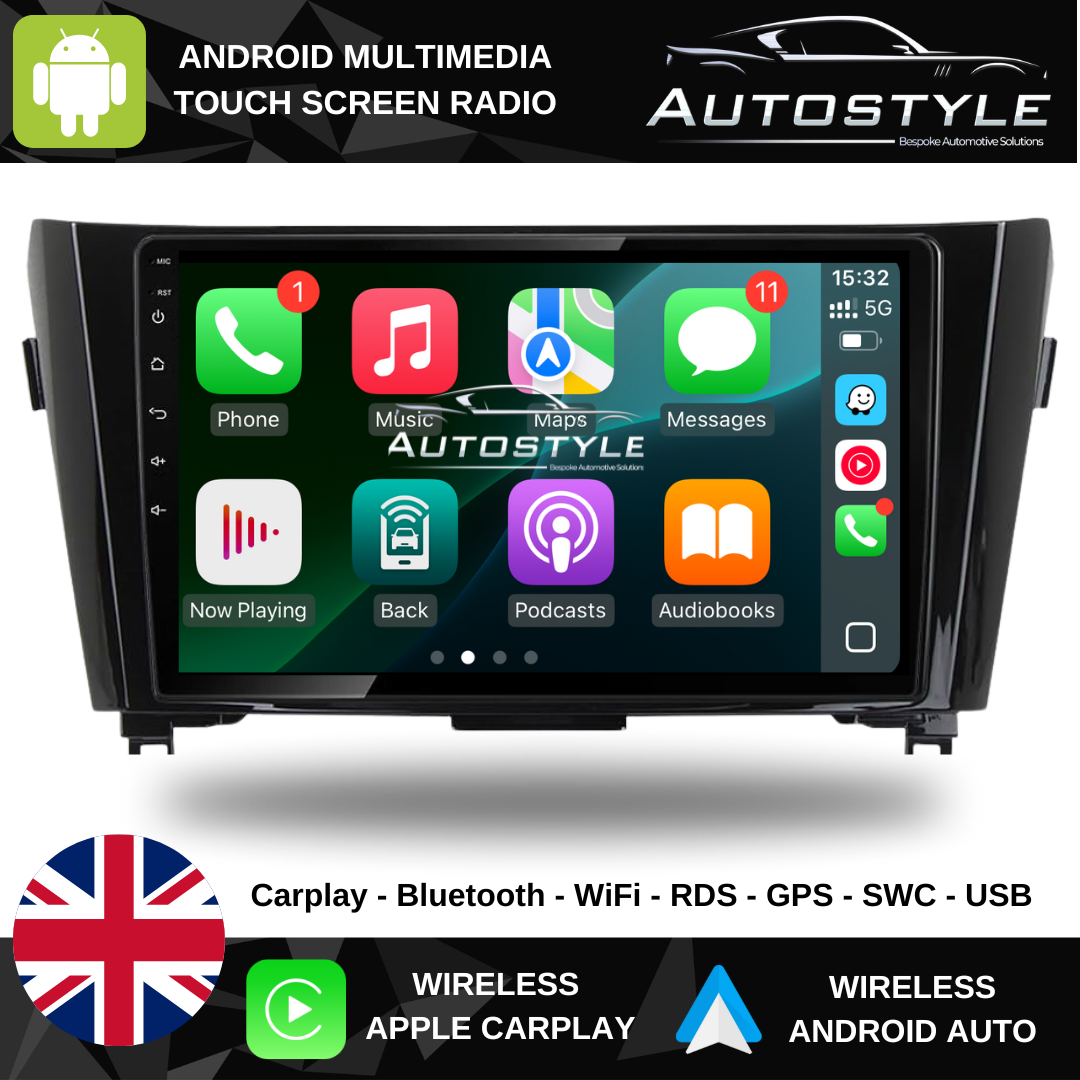 Nissan Qashqai Apple Carplay / Android Auto 10" Stereo Upgrade (2014-20)