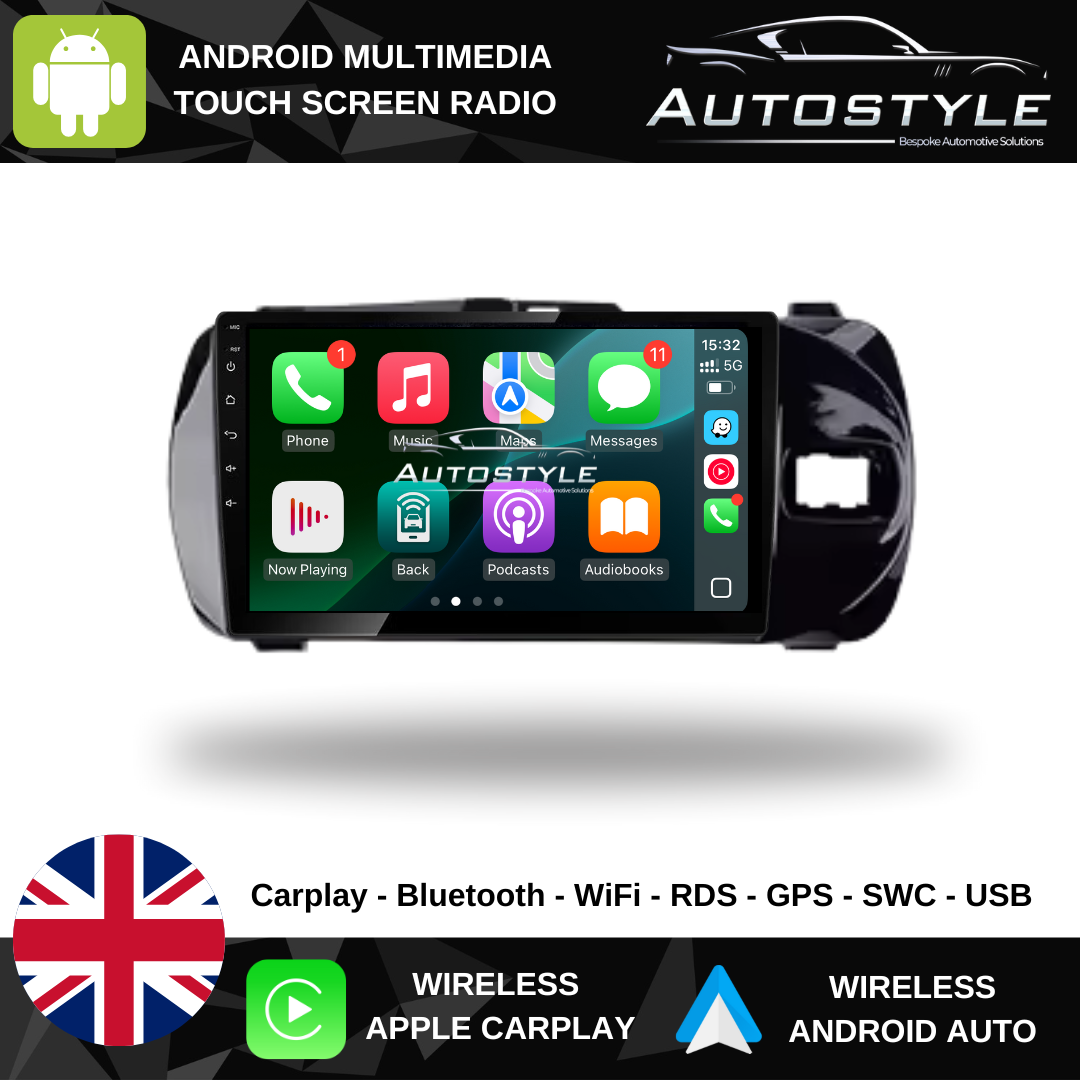 Toyota Yaris Vitz 2014- Apple Carplay / Android Auto 9" Stereo Upgrade