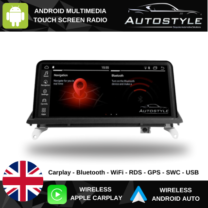 BMW X5 E70 (2011-2013) CIC Apple CarPlay Android Auto 10.25" Touch Screen