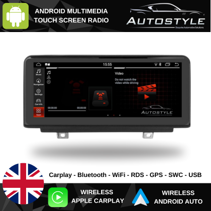 BMW 3 Series Apple CarPlay Android Auto 10.25" Touch Screen M3/F30/F31/F34/F80 (2017-2022) EVO