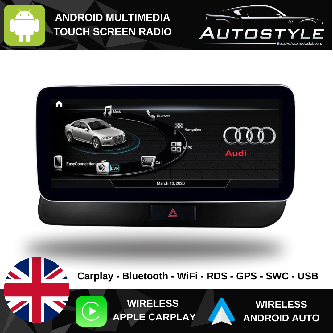 Audi Q3 Apple CarPlay Android Auto 10.25" Touch Screen Upgrade (2010-2015)