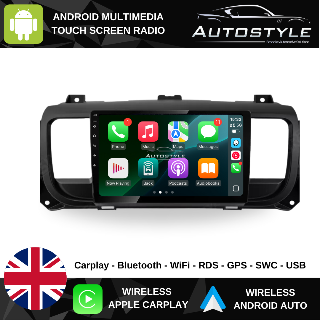 Citroen Jumpy/Spacetourer Apple Carplay / Android Auto 9" Stereo Upgrade