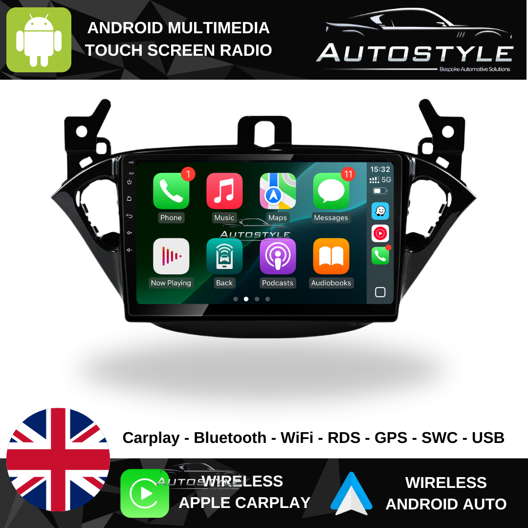 Vauxhall Corsa Apple Carplay / Android Auto 9" Stereo Upgrade