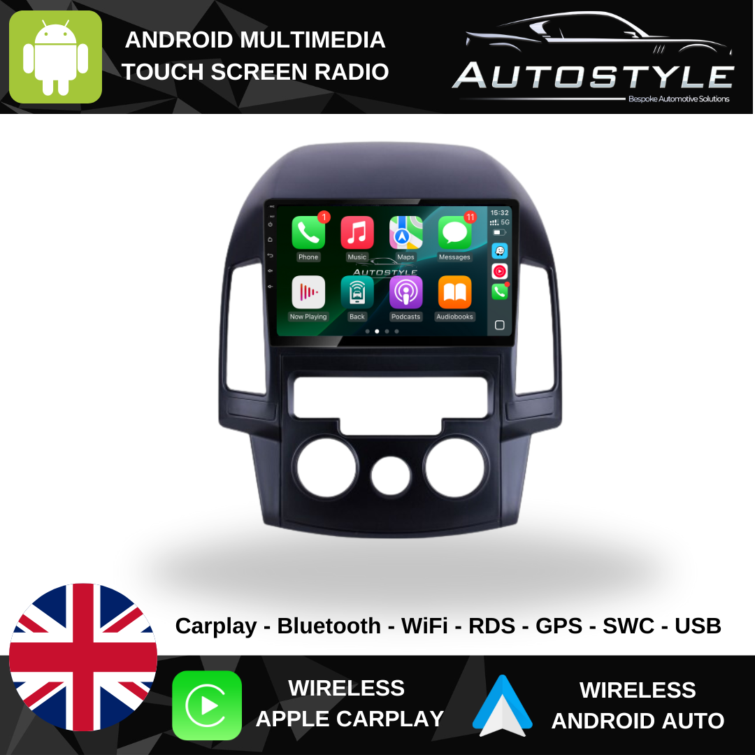 Hyundai i30 Apple Carplay / Android Auto 9" Stereo Upgrade (2008-2012)