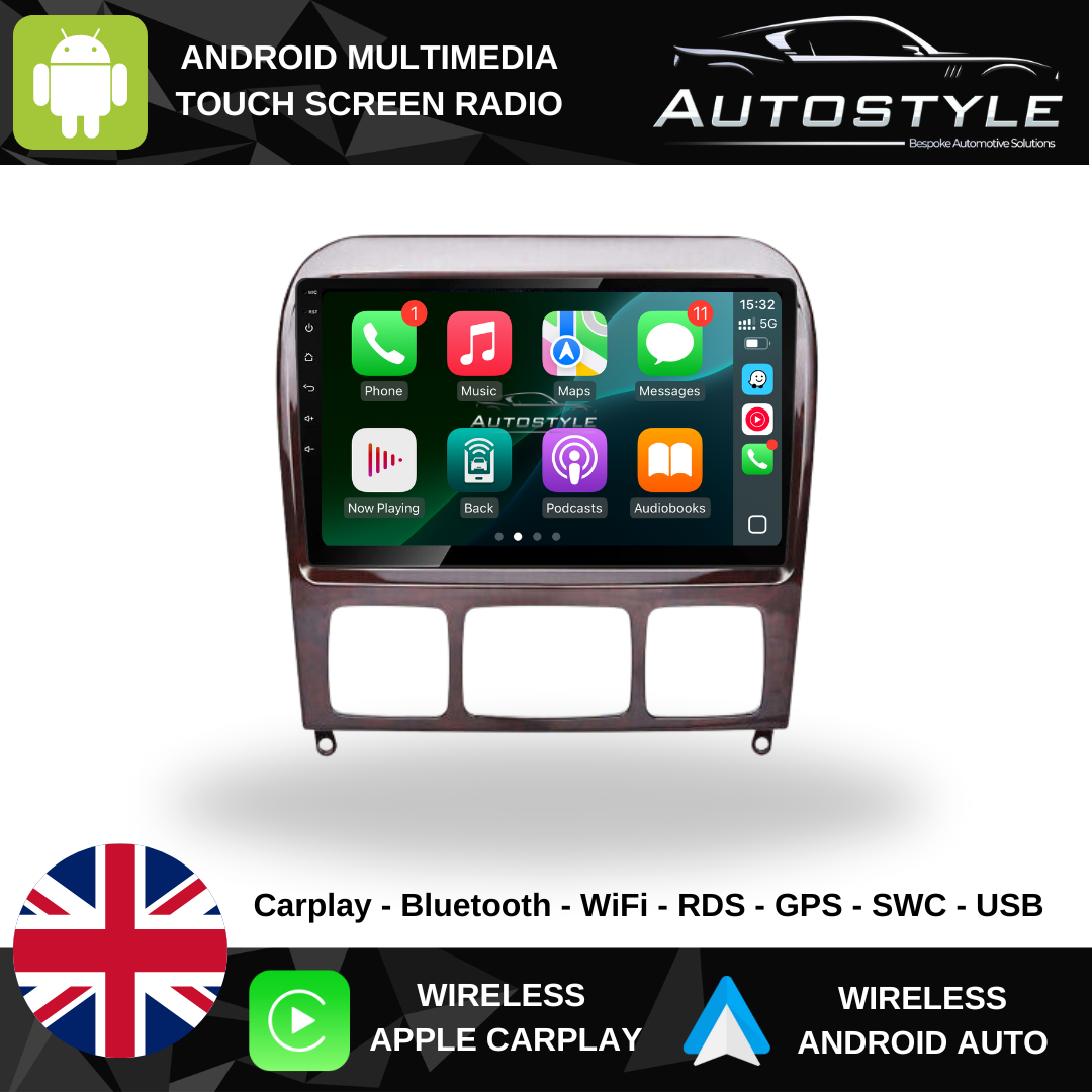 Mercedes-Benz S-Class (2014-23) 9" Android Screen Upgrade and Apple CarPlay