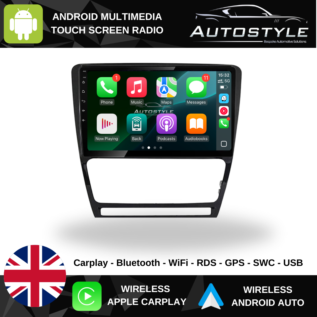 Skoda Octavia Apple Carplay / Android Auto 9" Stereo Upgrade (2008-2013)