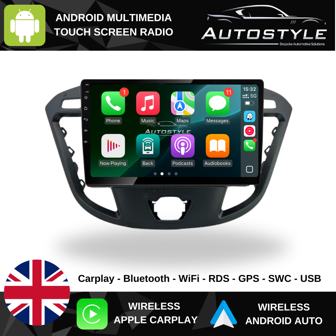 Ford Tourneo Transit Apple Carplay / Android Auto 9" Stereo Upgrade (2012-2018)