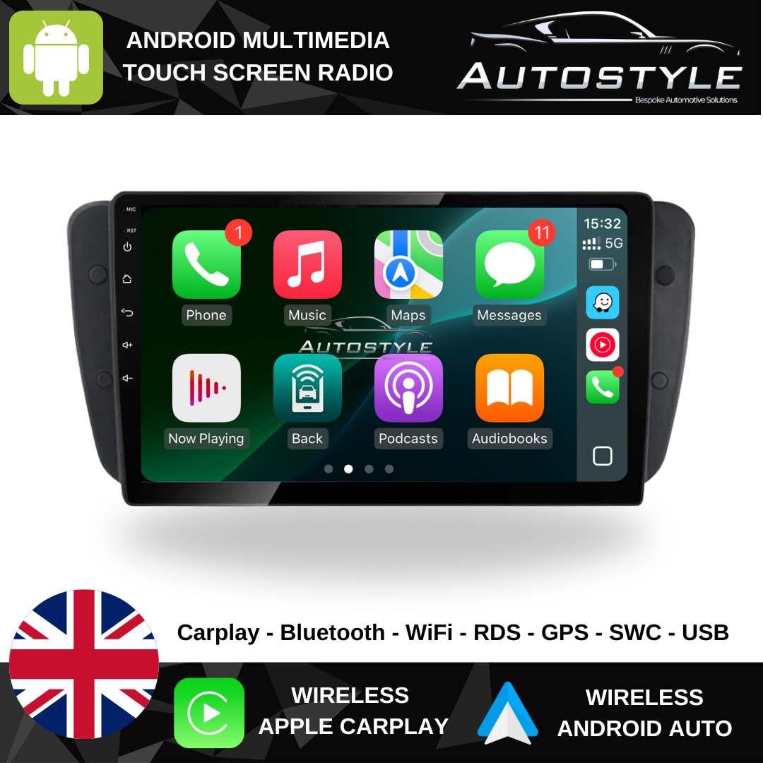 SEAT IBIZA (2008-2015) Apple Carplay / Android Auto 9" Stereo Upgrade