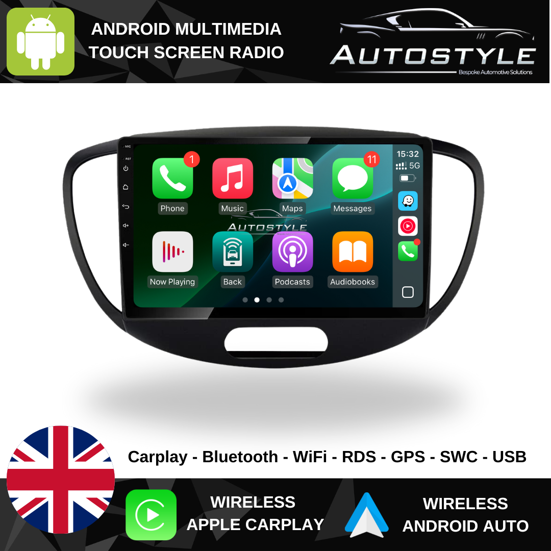 Hyundai i10 Apple Carplay / Android Auto 9" Stereo Upgrade