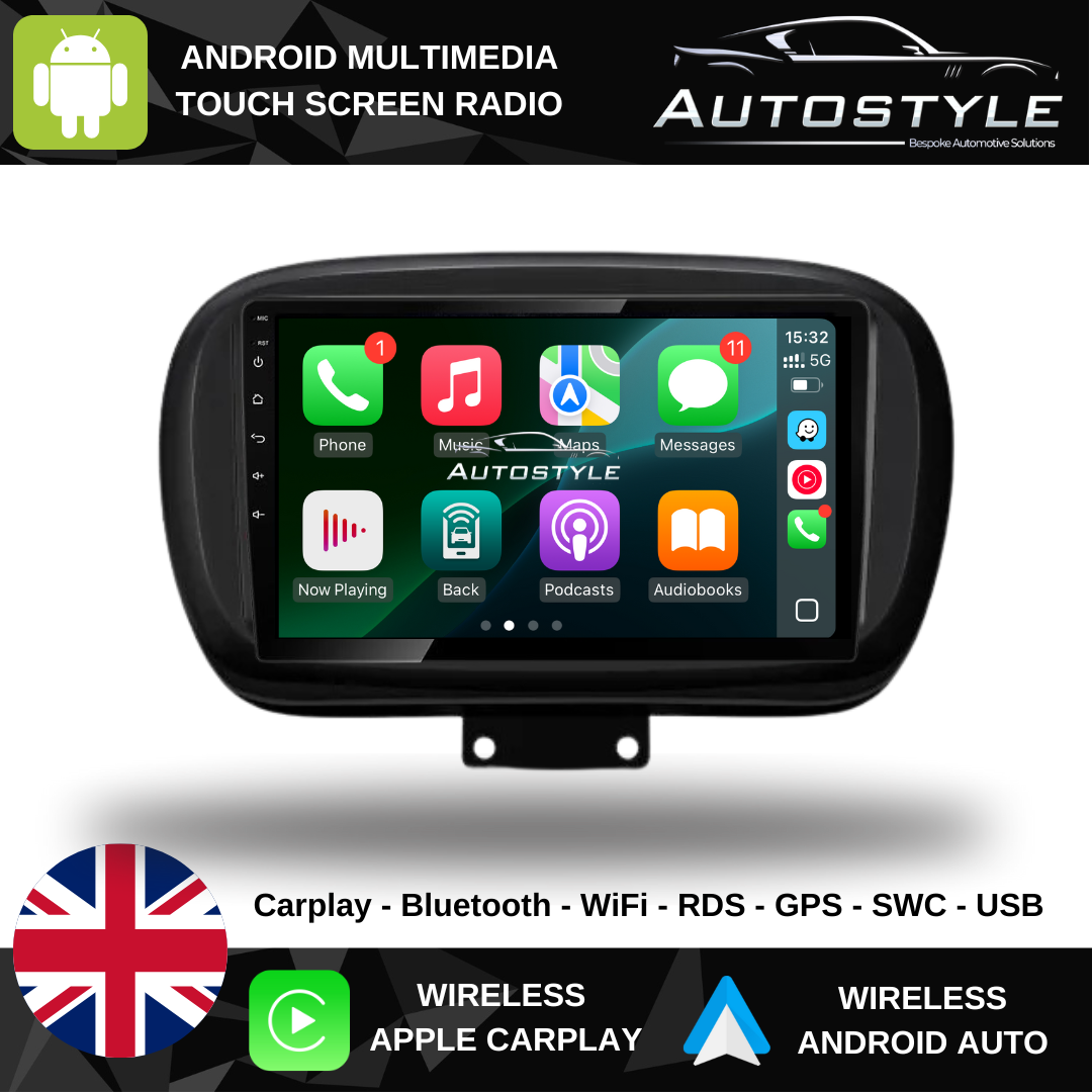 Fiat 500X Apple Carplay / Android Auto 9" Stereo Upgrade