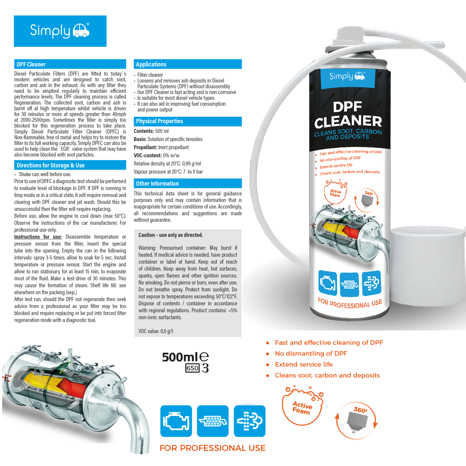 Simply - DPF Cleaner Spray 500ml