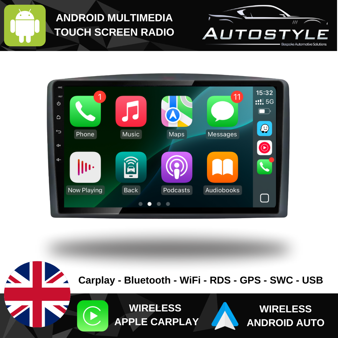 Mercedes-Benz A Class, B Class, Sprinter, Vito, Viano, Crafter Apple Carplay / Android Auto 10" Stereo Upgrade