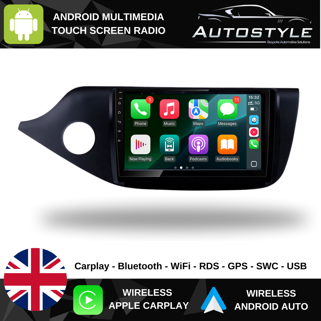 Kia Ceed Apple Carplay / Android Auto 9" Stereo Upgrade 2012-17